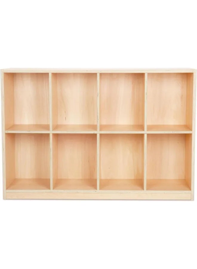 Tooky Toy 8 Compartments Wooden Storage Cubby - Brown - Image 1